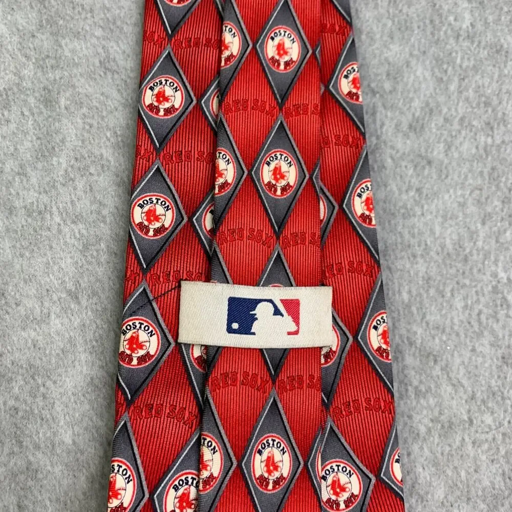 Boston Red Sox Silk Tie Logo All Over Print Logo MLB Baseball Mens